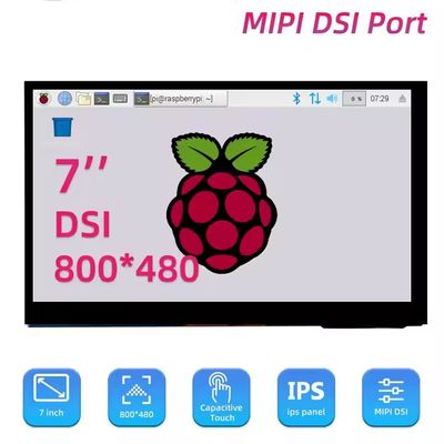4.3 ইঞ্চি 800x480 DSI TFT টাচ ডিসপ্লে রাস্পবেরি পাই এর জন্য
